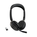 Jabra Evolve2 65 Flex USB-A MS Wireless Bluetooth Headset | Microsoft Teams Certified | Hybrid ANC Office Headset with Foldable Design