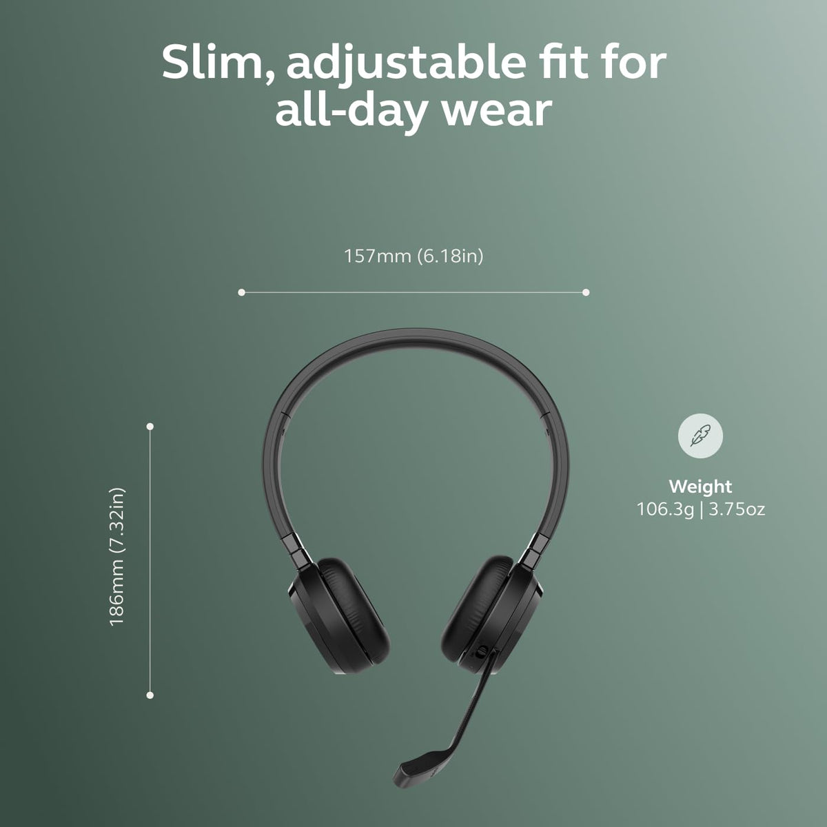 Jabra Evolve 65 TE MS Bluetooth Headset with Mic | Wireless Stereo Office Headphones | Teams Certified | USB-A Link 390 | Work from Home Headset for PC & Mobile.