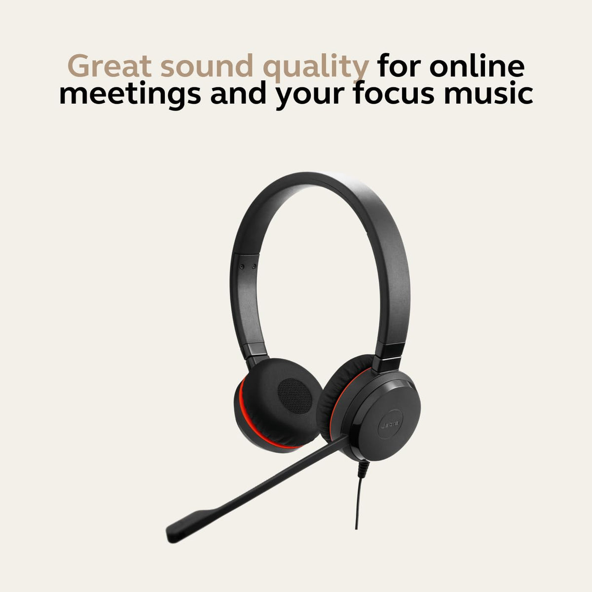 Jabra Evolve 30 II Stereo MS USB-C/A Wired Headset – Ms Teams Certified On-Ear Headphones with Noise Cancelling Mic, USB-C & USB-A Connectivity, Stereo Sound for Calls, Office, Work from Home, Black