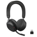 Jabra Evolve2 75 PC Wireless On Ear Headset with 8-Mic Technology - Dual Foam Stereo Headphones with Adjustable Advanced Active Noise Cancelling, USB-C Bluetooth Adapter and UC Compatibility - Black
