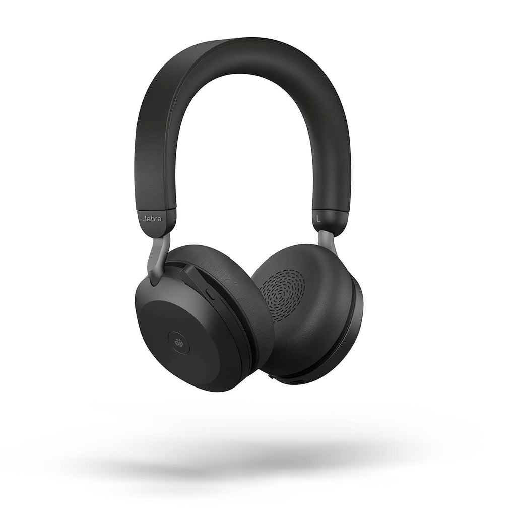 Jabra Evolve2 75 PC Wireless On Ear Headset with 8-Mic Technology - Dual Foam Stereo Headphones with Adjustable Advanced Active Noise Cancelling, USB-C Bluetooth Adapter and UC Compatibility - Black