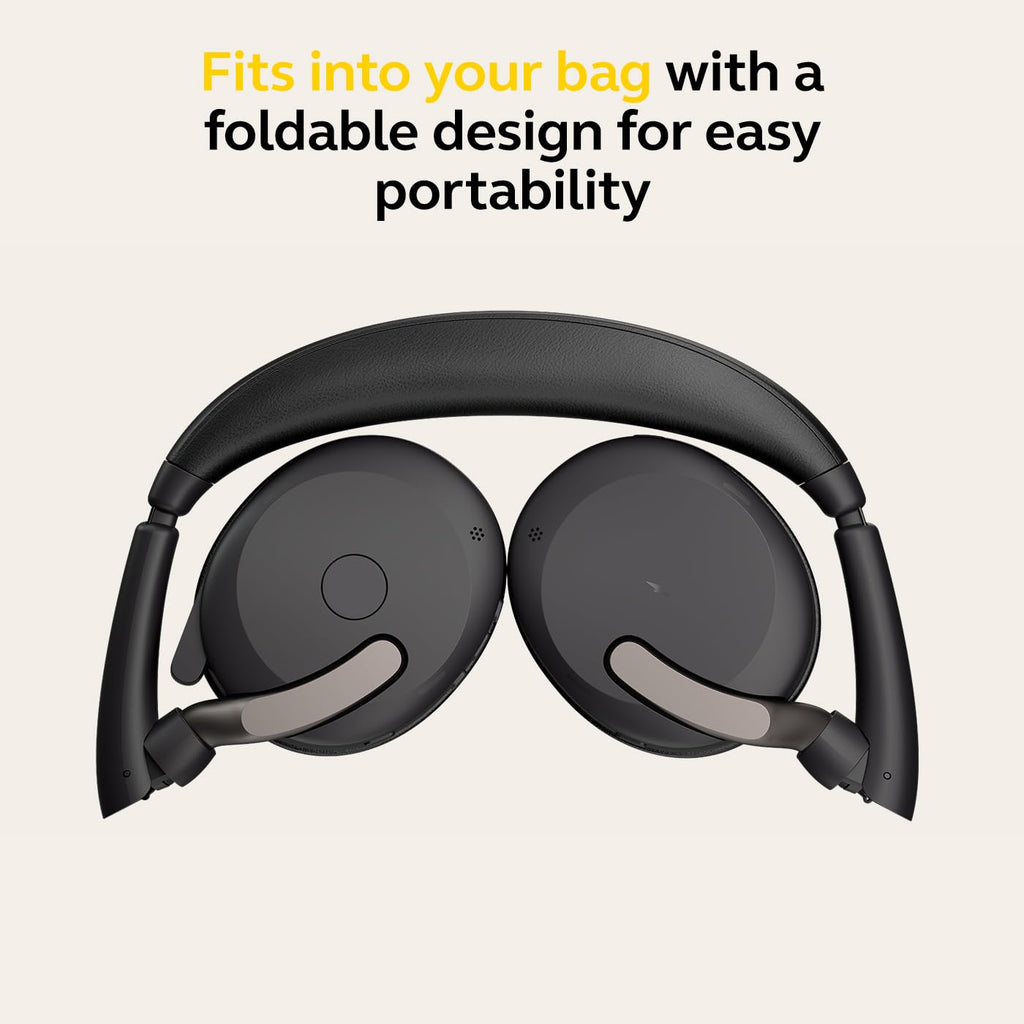 Jabra Evolve2 65 Flex USB-C UC Wireless Headset | Bluetooth Office Headset for Zoom, Google Meet & Webex | Hybrid ANC, Foldable Design