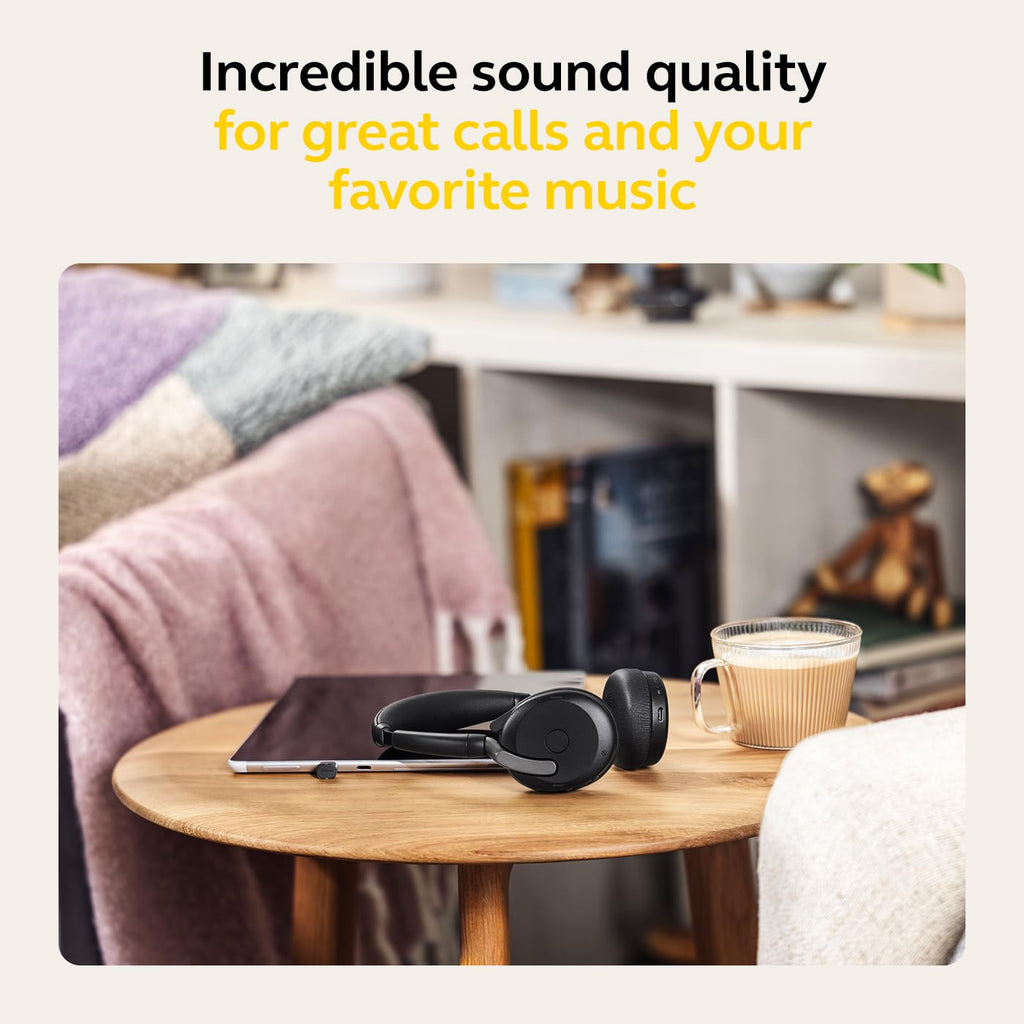 Jabra Evolve2 65 Flex USB-C UC Wireless Headset | Bluetooth Office Headset for Zoom, Google Meet & Webex | Hybrid ANC, Foldable Design