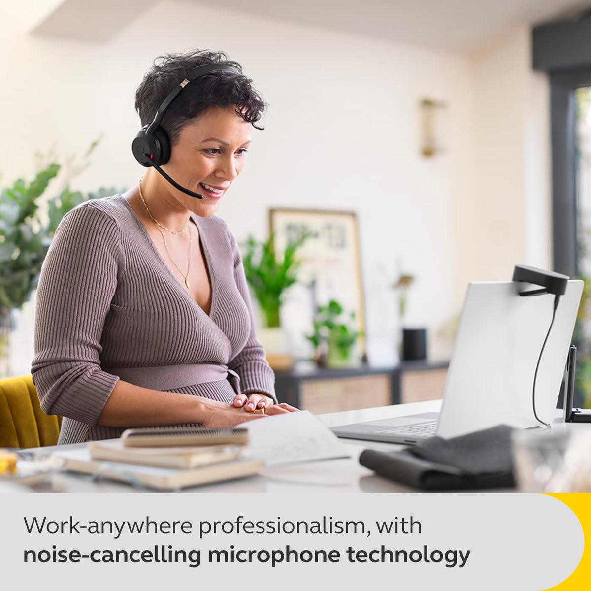 Jabra Evolve2 55 Link 390/380c UC USB-C Stereo with Charging Stand, Air Comfort Technology, Noise-Cancelling Mics, and ANC - Works with UC Platforms Such as Zoom and Google Meet - Black
