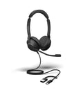 Jabra Evolve2 30 SE UC Stereo USB C/A Binaural Headset USB Headphone with Mic UC Stereo USB-C to USB-A Connectivity Noise Cancelling Leather Cushion for All Day Comfort Teams/Zoom Support