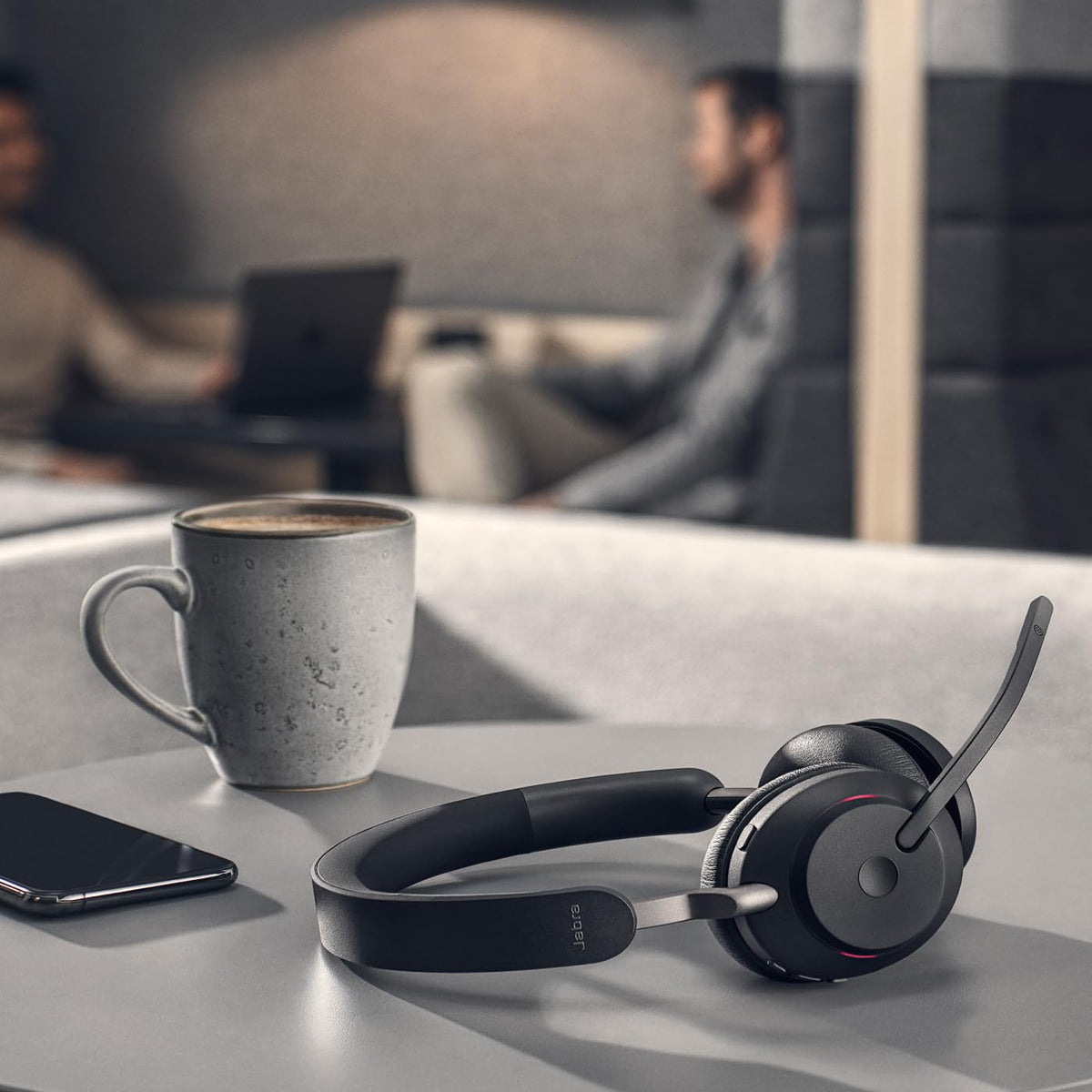 Jabra Evolve2 65 Bluetooth Wireless Headset with Mic for Calls and Music, Dual-Ear Headphones with USB-A Adapter, Up to 37 Hours Battery, Noise-Cancelling, Works with Online Meeting Apps, Black (193)