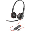 Poly Plantronics - Blackwire 3220 Wired Headphones On Ear Headphones with Mic (Black)