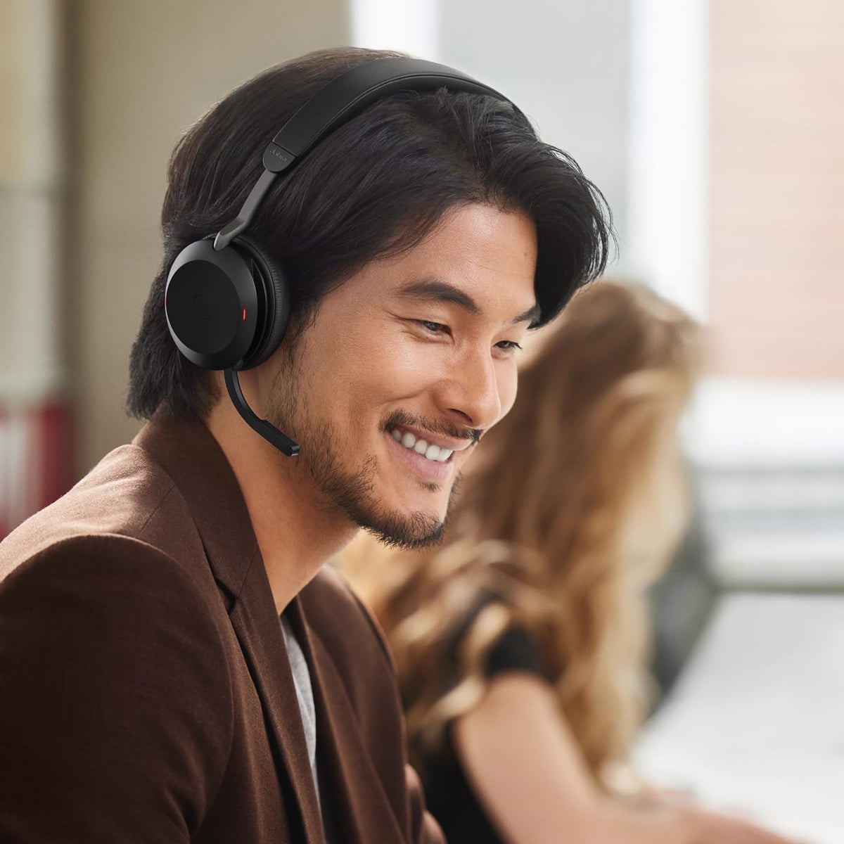 Jabra Evolve2 75 PC Wireless On Ear Headset with 8-Mic Technology - Dual Foam Stereo Headphones with Adjustable Advanced Active Noise Cancelling, USB-C Bluetooth Adapter and UC Compatibility - Black