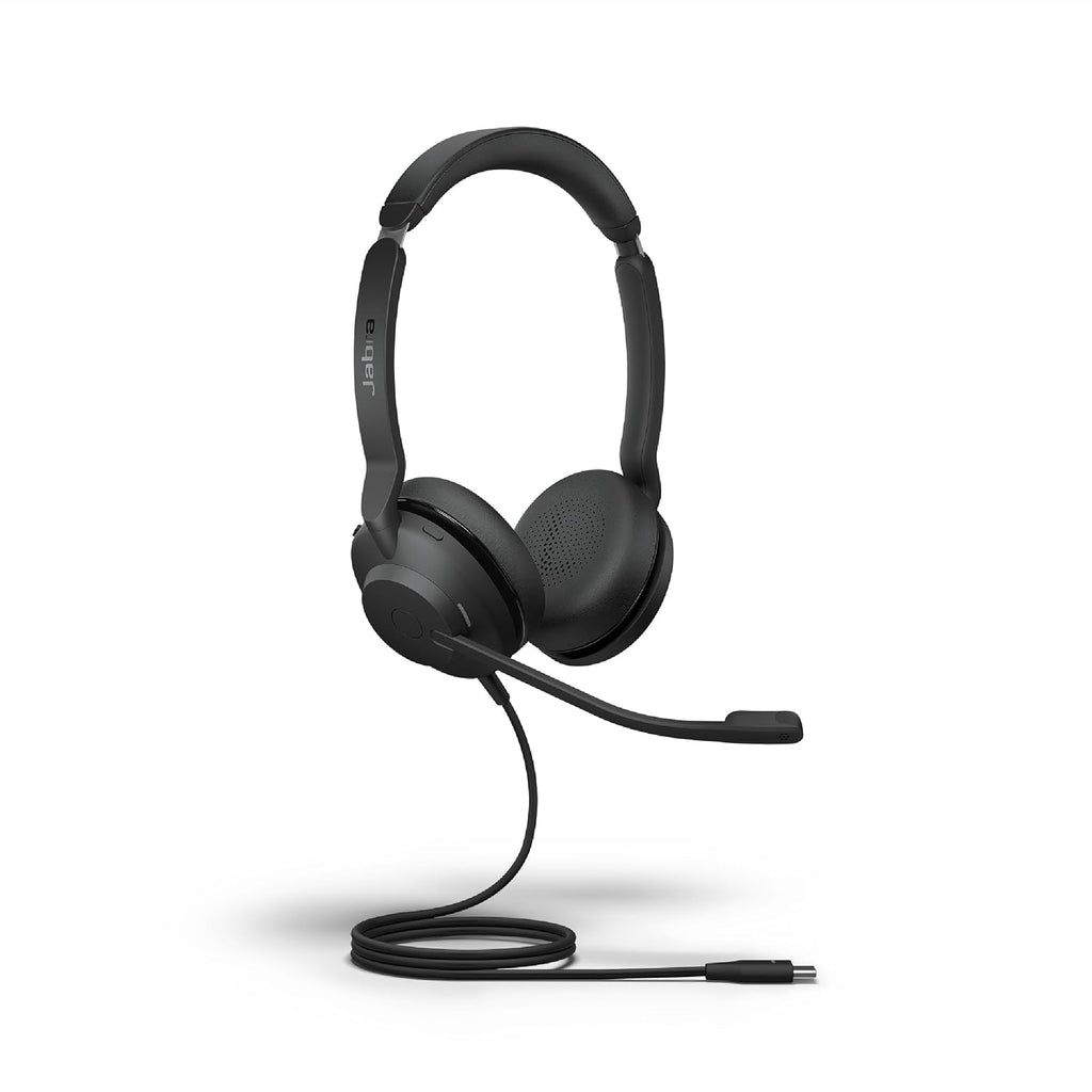 Jabra Evolve2 30 Se On Ear Wired Stereo Noise-Cancelling Headset-Features 2-Mic Call Technology & Usb-C Cable-Works With All Leading Unified Communications Platforms Such As Zoom & Google Meet-Black