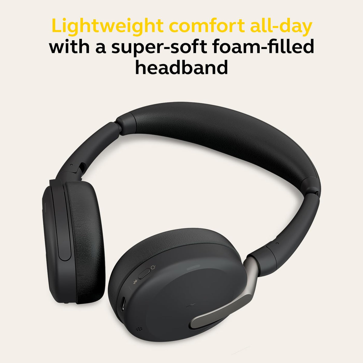 Jabra Evolve2 65 Flex USB-C UC Wireless Headset | Bluetooth Office Headset for Zoom, Google Meet & Webex | Hybrid ANC, Foldable Design