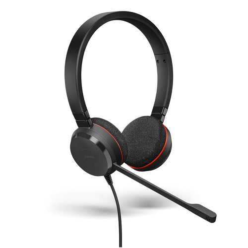 Jabra Evolve 20 MS Stereo USB-C/A Wired Headset with Noise-Cancelling Microphone | MS Teams Certified | Professional On-Ear Business Headphones for PC & Laptop | Plug & Play | Office & Call Center