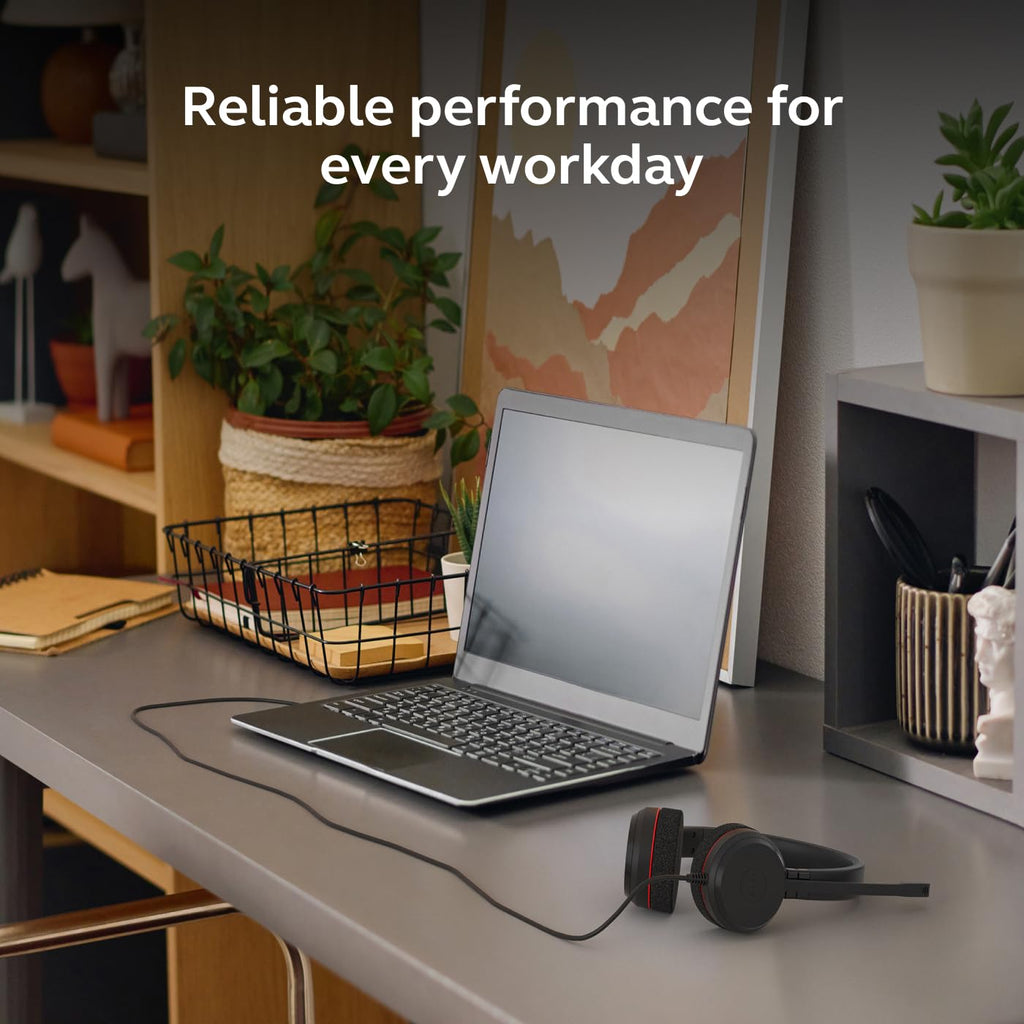 Jabra Evolve 20 MS Stereo USB-C/A Wired Headset with Noise-Cancelling Microphone | MS Teams Certified | Professional On-Ear Business Headphones for PC & Laptop | Plug & Play | Office & Call Center