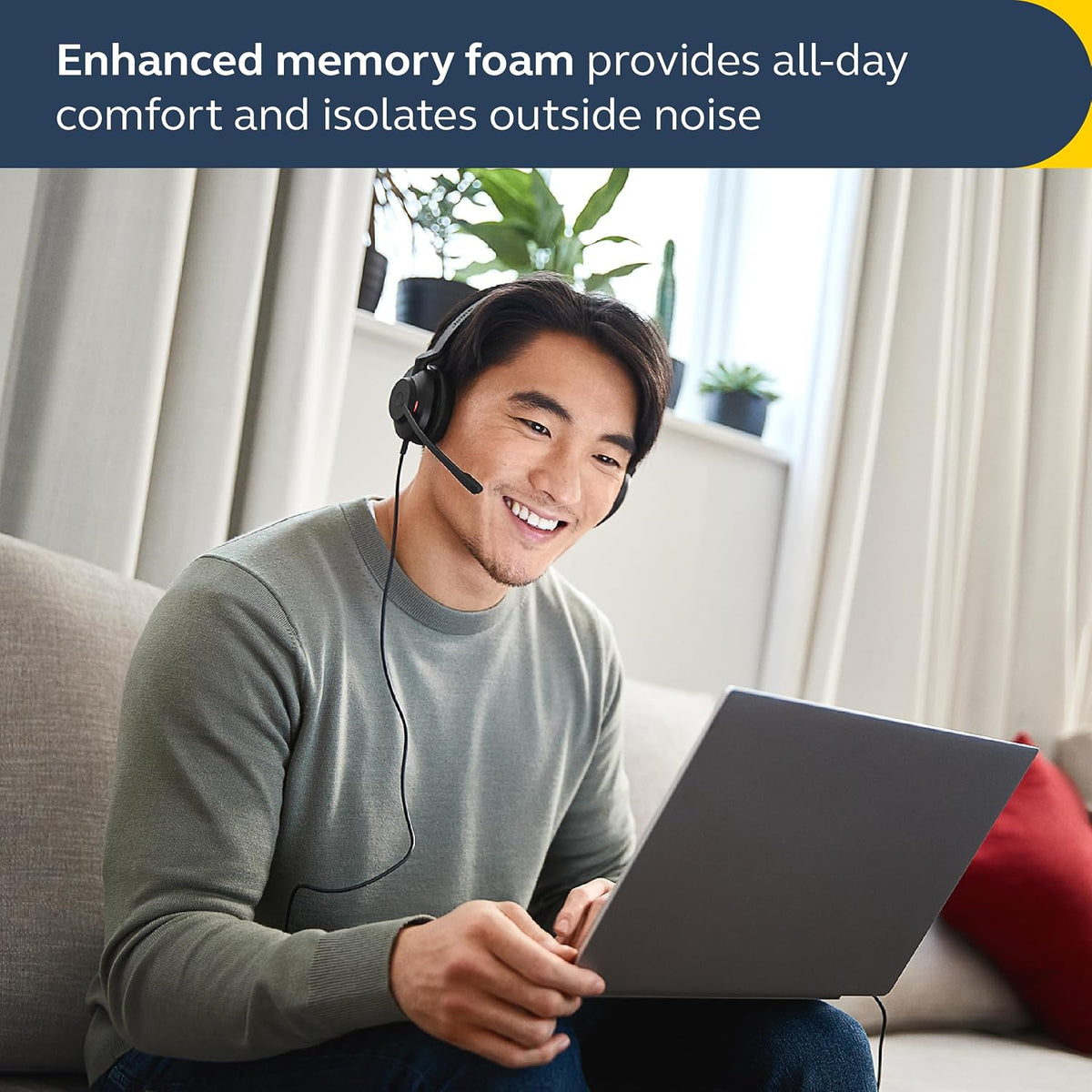 Jabra Evolve2 30 Se On Ear Wired Stereo Noise-Cancelling Headset-Features 2-Mic Call Technology & Usb-C Cable-Works With All Leading Unified Communications Platforms Such As Zoom & Google Meet-Black