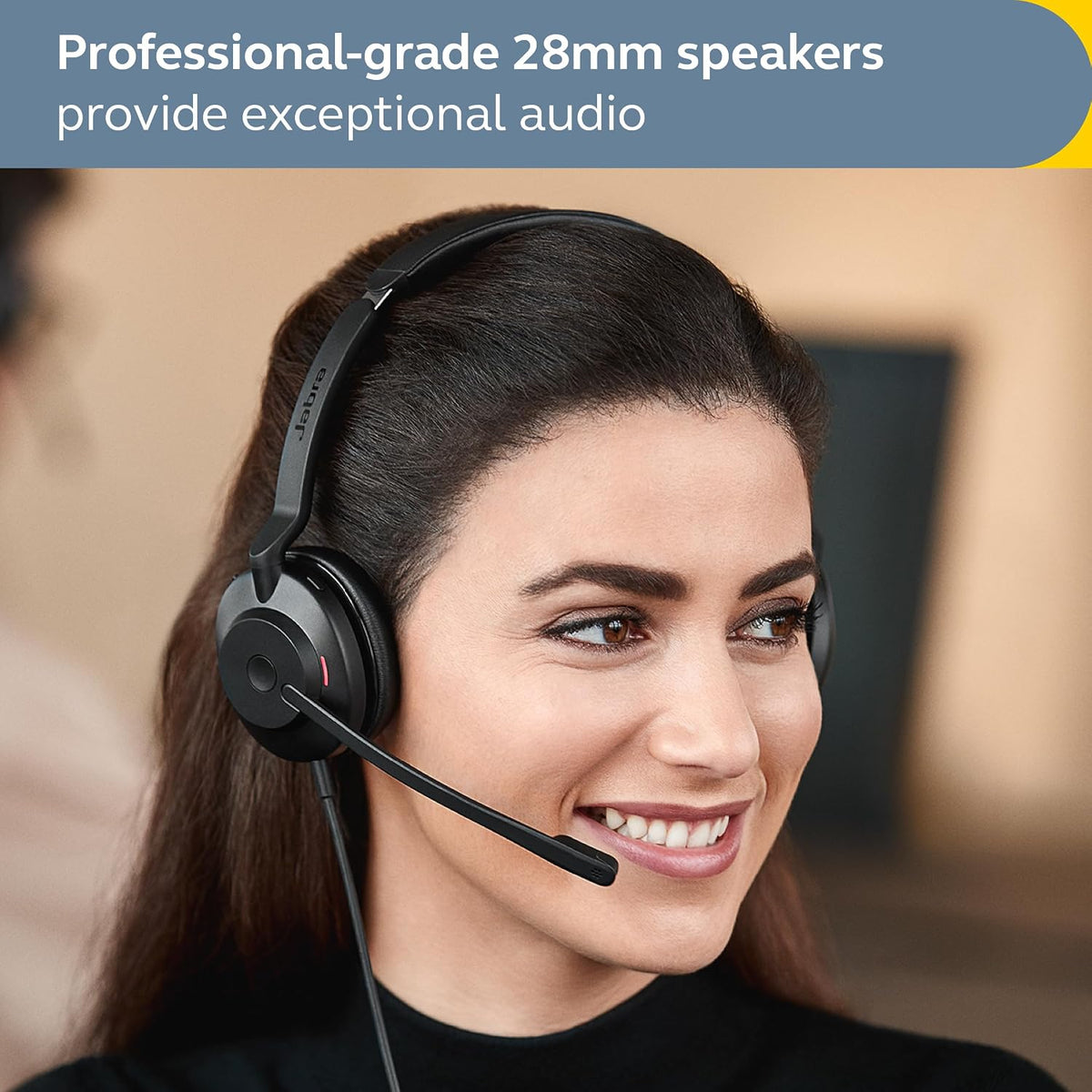 Jabra Evolve2 30 Se On Ear Wired Stereo Noise-Cancelling Headset-Features 2-Mic Call Technology & Usb-C Cable-Works With All Leading Unified Communications Platforms Such As Zoom & Google Meet-Black