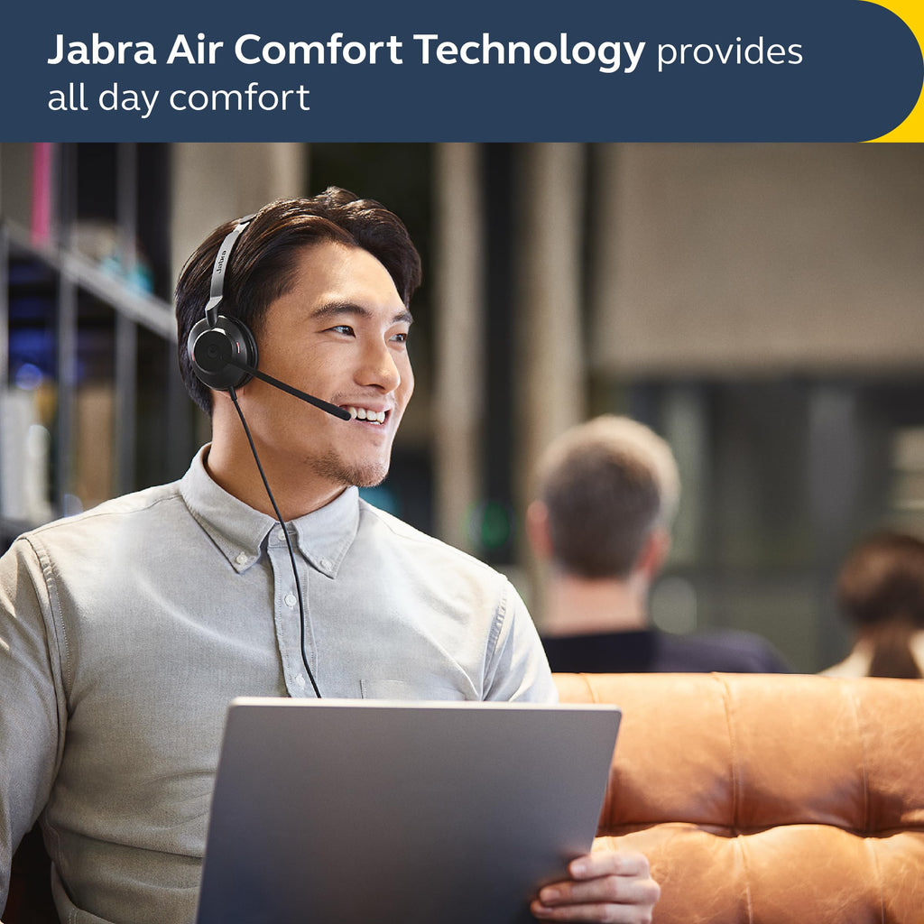 Jabra Evolve2 30 Se On Ear Wired Stereo Noise-Cancelling Headset-Features 2-Mic Call Technology & Usb-C Cable-Works With All Leading Unified Communications Platforms Such As Zoom & Google Meet-Black