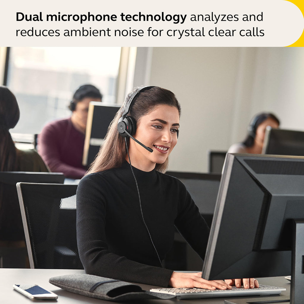 Jabra Evolve2 30 Se On Ear Wired Stereo Noise-Cancelling Headset-Features 2-Mic Call Technology & Usb-C Cable-Works With All Leading Unified Communications Platforms Such As Zoom & Google Meet-Black